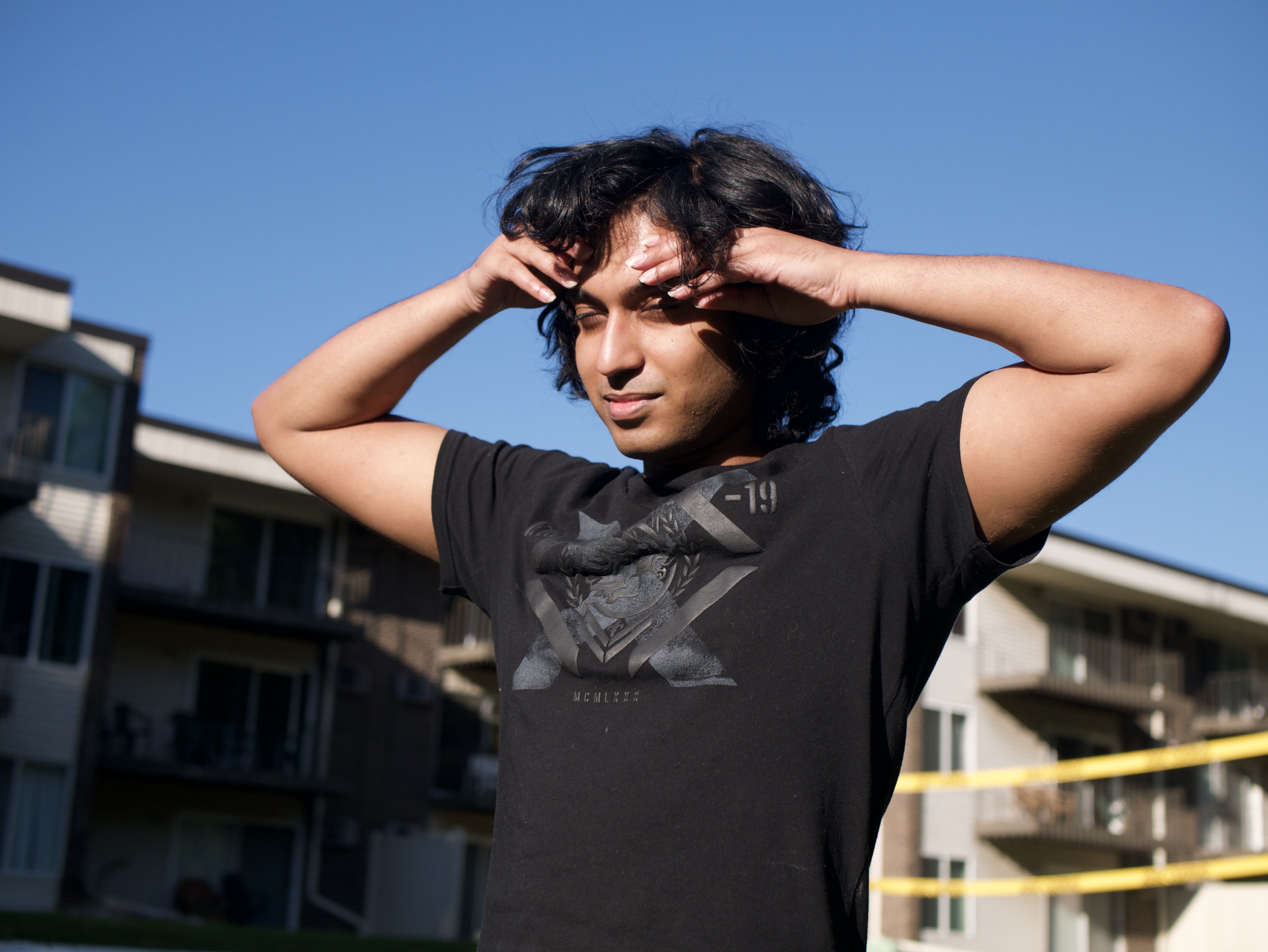 Portrait with styled hair